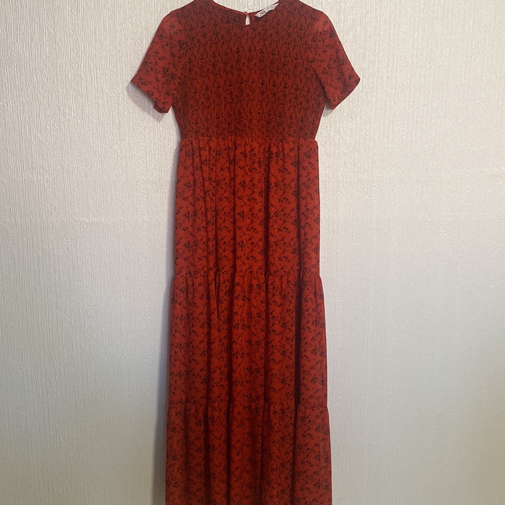 NWOT  Zara Floral-Print Midi Dress, - Picture 7 of 7